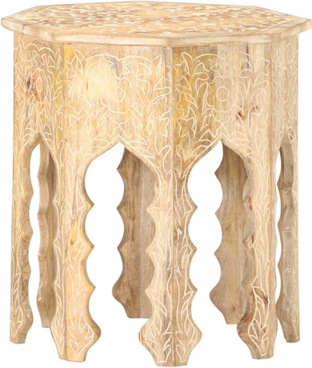 vidaXL Bijzettafel - Ø48 - cm - massief - mangohout Bruin