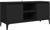 vidaXL - Tv-meubel - met - metalen - poten - 103,5x35x50 - cm - zwart