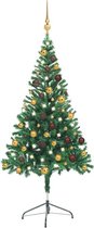 vidaXL - Kunstkerstboom - met - verlichting - en - kerstballen - 380 - takken - 150 - cm