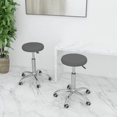 Eetkamerstoelen 2 st kunstleer grijs