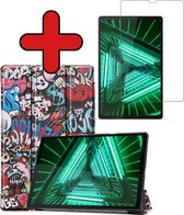Lenovo Tab M10 FHD Plus Hoes Book Case Hoesje Met Screenprotector - Lenovo Tab M10 FHD Plus (2e gen) Hoes Cover - Graffity