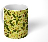 Mok - Koffiemok - Avocado - Patronen - Bladeren - Mokken - 350 ML - Beker - Koffiemokken - Theemok