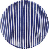 Casa Cubista  - Borrelbordje met small streeppatroon blauw 12cm - Kleine borden