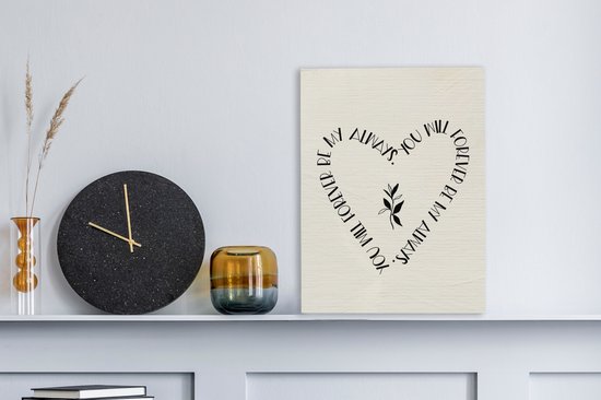 Peinture sur toile Tu seras toujours mon toujours - Citations - Amour - Couple - Proverbes - 30x40 cm - Décoration murale