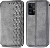 Samsung Galaxy A52s Luxe Book Case Hoesje met Patroon - Kunstleer - Pasjes Houder - Magneetsluiting - Samsung Galaxy A52s - Grijs