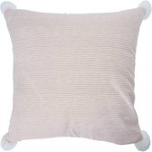kussen gestreept 45 x 45 cm textiel roze/wit