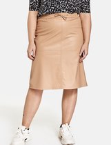 SAMOON Dames Rok van elastisch imitatieleer Light Tannin Brown-46