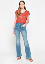 LOLALIZA T-shirt met V-hals - Bordeaux - Maat XXL