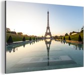 Wanddecoratie Metaal - Aluminium Schilderij Industrieel - Parijs - Eiffeltoren - Water - 180x120 cm - Dibond - Foto op aluminium - Industriële muurdecoratie - Voor de woonkamer/slaapkamer