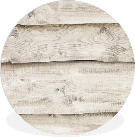 Wall Circle - Wall Circle Indoor - Wit - Planches - Bois - Bouleau - ⌀ 120 cm - Décoration murale - Peintures Ronds XXL