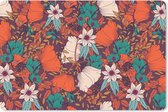 Muismat - Mousepad - Bloemen - Herfst - Patroon - 27x18 cm - Muismatten