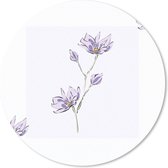 Muismat - Mousepad - Rond - Bloemen - Paars - Lente - Patronen - 50x50 cm - Ronde muismat