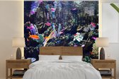 Behang - Fotobehang Kleurrijk aquarium - Breedte 240 cm x hoogte 240 cm