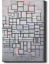 Walljar - Piet Mondriaan - Compositie No. IV - Muurdecoratie - Canvas schilderij