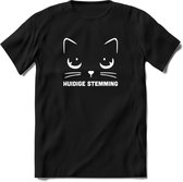 Huidige Stemming - Katten T-Shirt Kleding Cadeau | Dames - Heren - Unisex | Kat / Dieren shirt | Grappig Verjaardag kado | Tshirt Met Print | - Zwart - M