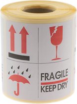 500x Etiket 'Fragile/Keep dry'