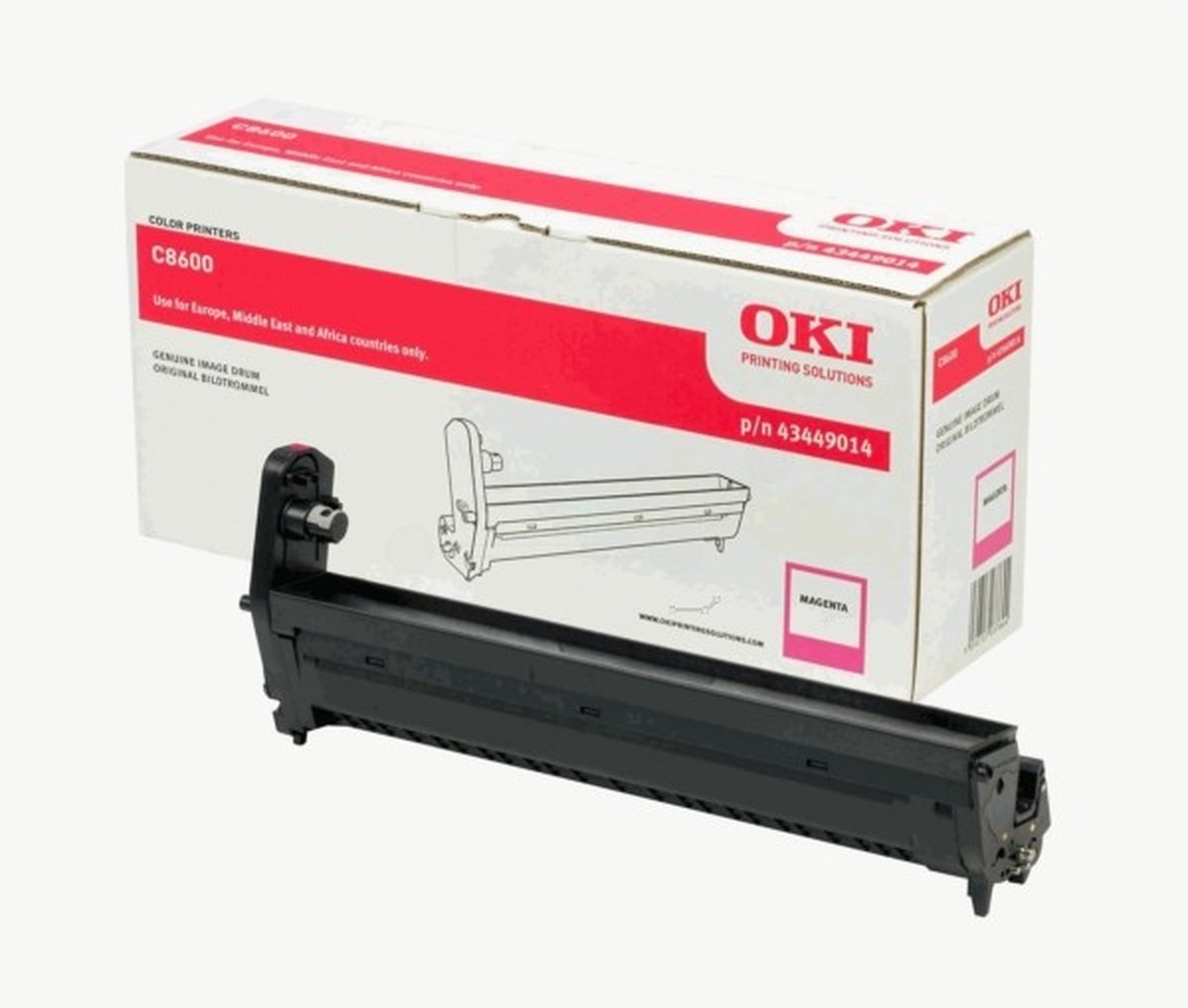OKI Magenta Drum voor o.a. C8600 20.000pagina's Magenta, 43449014
