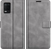 Realme Narzo 30 Hoesje - Mobigear - Wallet Serie - Kunstlederen Bookcase - Grijs - Hoesje Geschikt Voor Realme Narzo 30