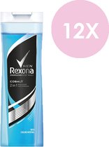 Rexona Bodywash en Shampoo 2in1 Douchegel Cobalt (Voordeelverpakking) - 12 x 250 ml
