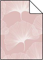 Proefstaal ESTAhome behang ginkgo bladeren zacht roze - 139372 - 26,5 x 21 cm