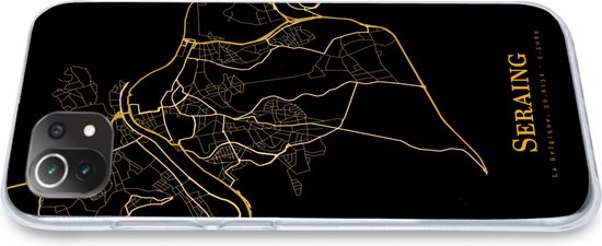 Coque Xiaomi 11T - Seraing - Carte - Or - Coque de téléphone en Siliconen