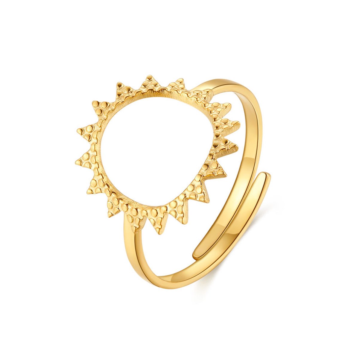 Bague Twice As Nice taille unique en acier inoxydable dore soleil ouvert bol