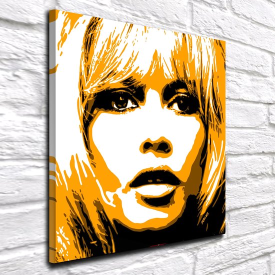 Brigitte Bardot Pop Art Canvas - 70 x 70 cm - Canvasprint - Op dennenhouten  kader -... | bol