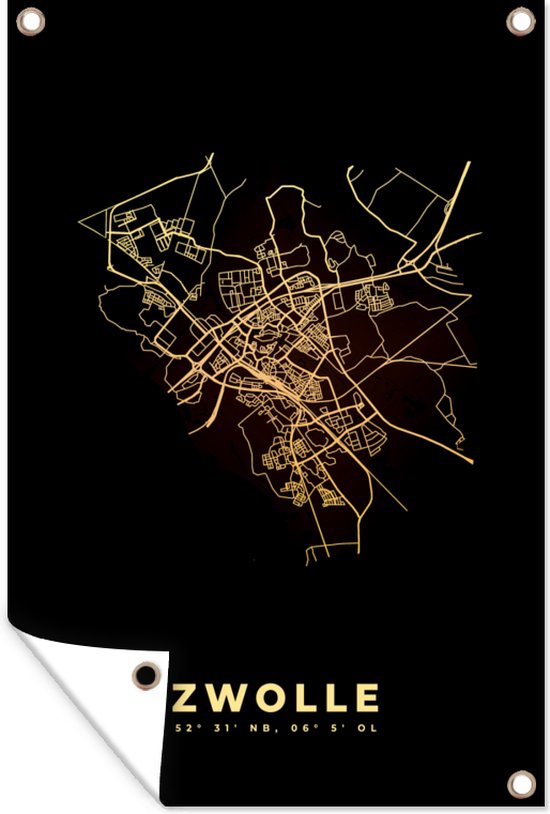 Décoration murale Carte Zwolle Plan de la ville Carte 120x180