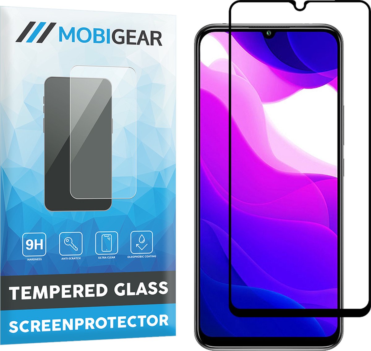 Mobigear Screenprotector geschikt voor Xiaomi Mi 10 Lite Glazen | Mobigear Premium Screenprotector - Case Friendly - Zwart