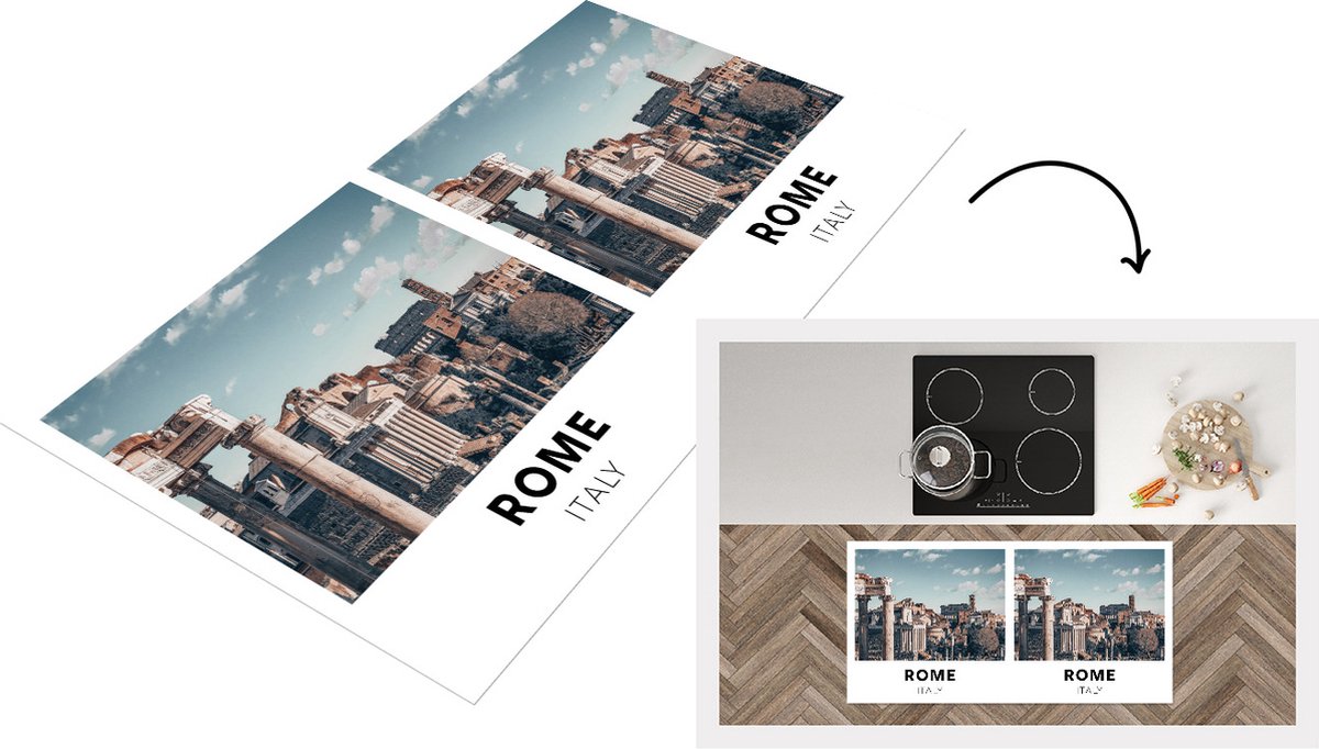 KitchenYeah Keukenloper - Loper keuken - Italië - Rome - Museum - 120x60 cm - Keukenloper vinyl Multicolor