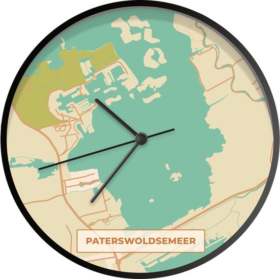 Kreative Feder Designer wandklok Afrika in landkaartvorm met motief - grootte ca. 50 x 45 cm geruisloos analoog (stil kwartsuurwerk, boom