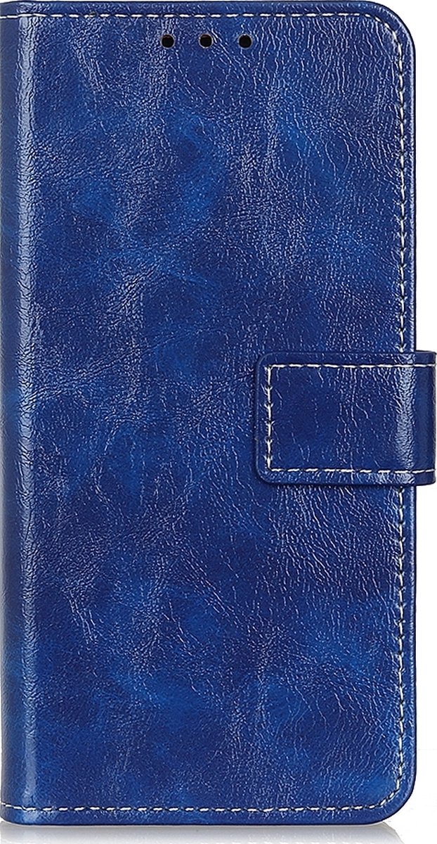 Mobigear Telefoonhoesje geschikt voor Motorola Moto E6s (2020) Hoesje | Mobigear Basic Bookcase Portemonnee | Pasjeshouder voor 3 Pasjes | Telefoonhoesje voor Pinpas / OV Kaart / Rijbewijs - Blauw