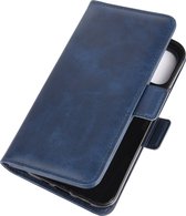 Mobigear Telefoonhoesje geschikt voor Apple iPhone 12 Hoesje | Mobigear Slim Magnet Bookcase Portemonnee | Pasjeshouder voor 3 Pasjes | Telefoonhoesje voor Pinpas / OV Kaart / Rijbewijs - Blauw