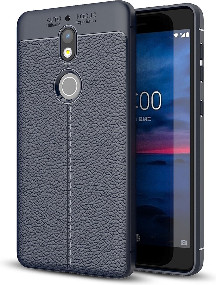 Mobigear Hoesje geschikt voor Nokia 7 Telefoonhoesje Flexibel TPU | Mobigear Luxury Backcover | 7 Case | Back Cover - Blauw