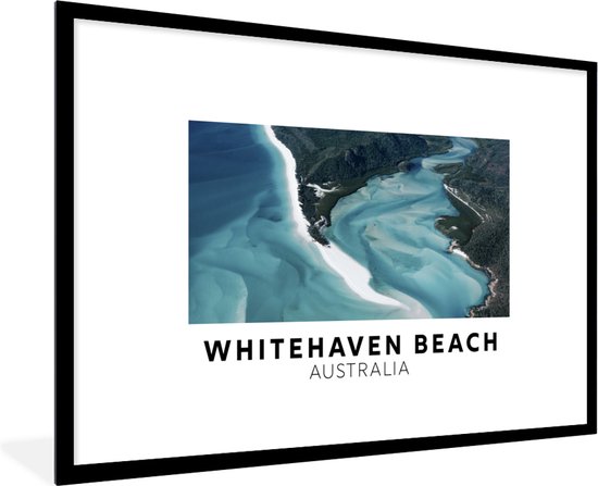 Poster in lijst - Fotolijst 90x60 cm - Posters - Australië - Strand - Water - Posterlijst zwart - Decoratie - Wanddecoratie woonkamer - Muurdecoratie slaapkamer