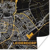 Poster Leiderdorp - Kaart - Goud - Stadskaart - Plattegrond - 75x75 cm