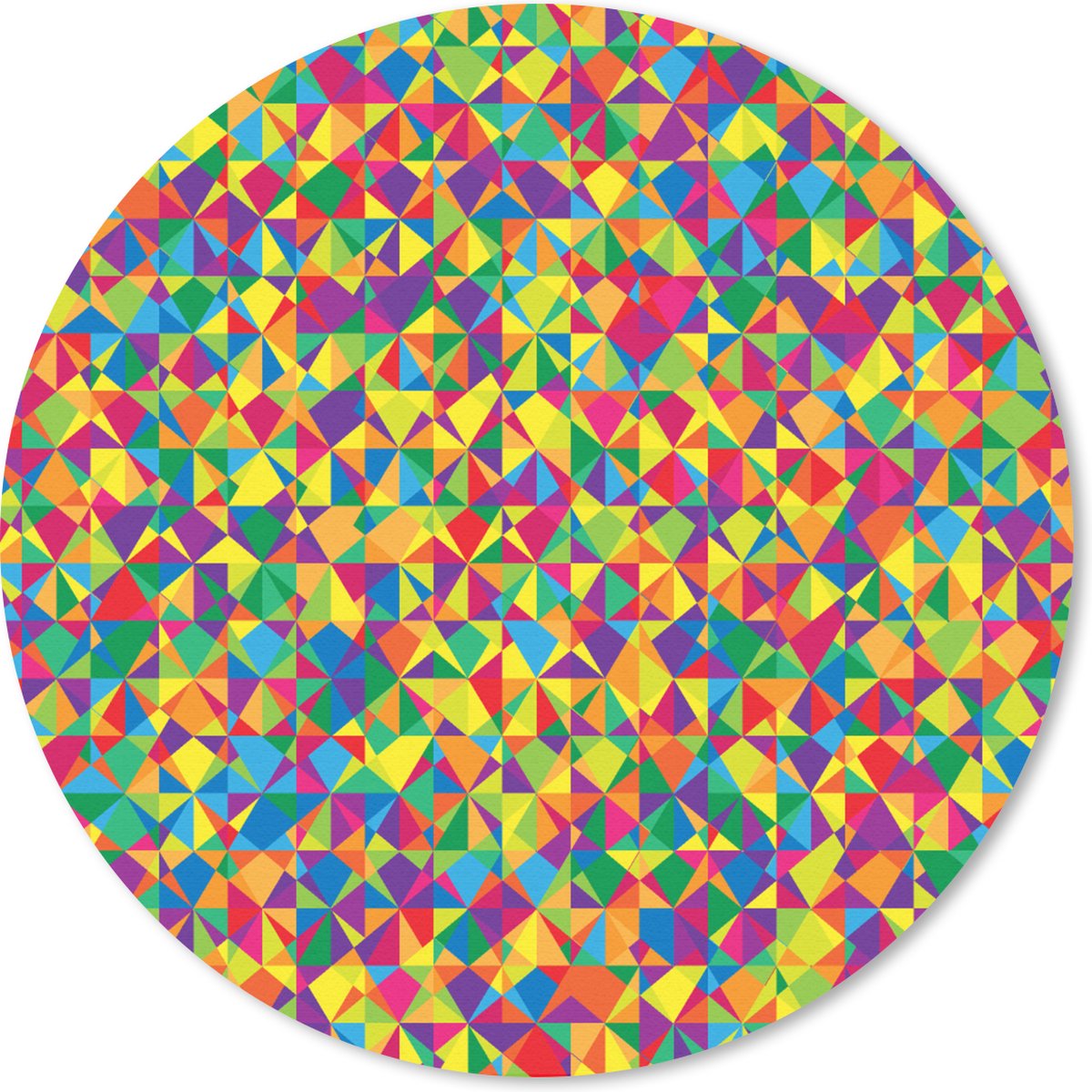 Muismat rond 50x50 cm - Mousepad Patronen - Kleuren - Regenboog - Abstract - Ronde muismatten