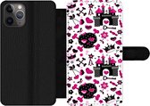 Bookcase Geschikt voor iPhone 11 Pro Max telefoonhoesje - Meiden - Kroon - Hart - Patronen - Girl - Kindje - Kinderen - Met vakjes - Wallet case met magneetsluiting