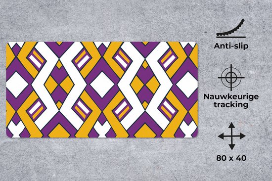 Bureau onderlegger 80x40 cm - Muismat Design - Lijn - Retro - Bureaulegger xl - Desk mat beschermer - Computer muismatten