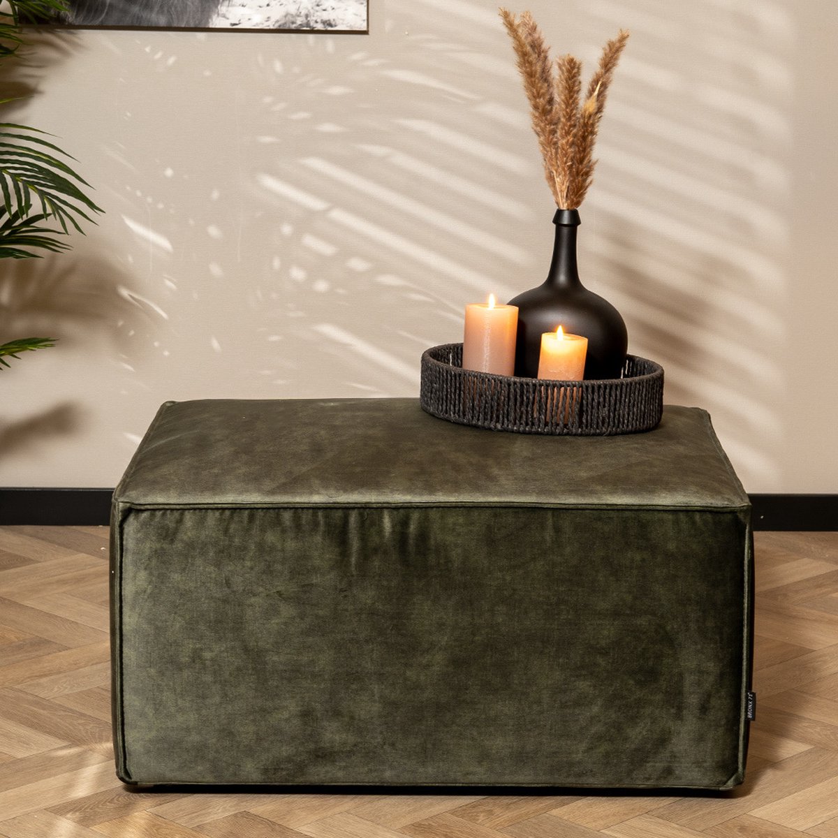 Bronx71® Hocker Memphis velvet donkergroen