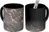 Magische Mok - Foto op Warmte Mokken - Marmer print - Rose - Grijs - Patronen - Magic Mok - Beker - 350 ML - Uitdeelcadeautjes