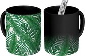 Magische Mok - Foto op Warmte Mokken - Patronen - Palm - Bladeren - Magic Mok - Beker - 350 ML - Uitdeelcadeautjes