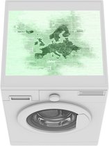 Wasmachine beschermer mat - Europa - Kaart - Krant - Groen - Breedte 55 cm x hoogte 45 cm