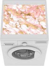 Wasmachine beschermer mat - Marmer - Roze - Goud - Patronen - Breedte 55 cm x hoogte 45 cm
