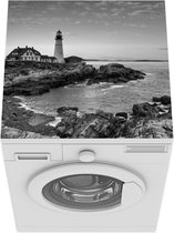 Wasmachine beschermer mat - Steen - Zee - Vuurtoren - Breedte 60 cm x hoogte 60 cm