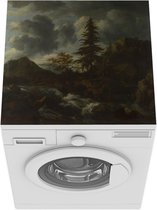 Wasmachine beschermer mat - Een rivier in een bergachtig landschap - Jacob van Ruisdael - Breedte 60 cm x hoogte 60 cm