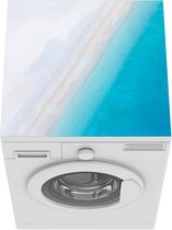 Wasmachine beschermer mat - Strand - Zee - Blauw - Breedte 60 cm x hoogte 60 cm