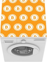 Wasmachine beschermer mat - Vector illustratie bitcoin - Breedte 60 cm x hoogte 60 cm