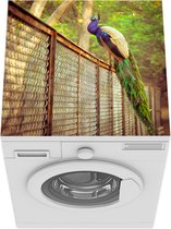 Wasmachine beschermer mat - Pauw - Veren - Hek - Breedte 60 cm x hoogte 60 cm