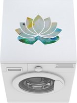 Wasmachine beschermer mat - Illustratie van een lotus met acrylverf - Breedte 60 cm x hoogte 60 cm